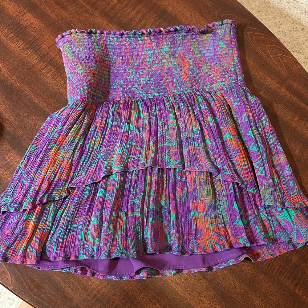 ramy brook purple patterned skirt